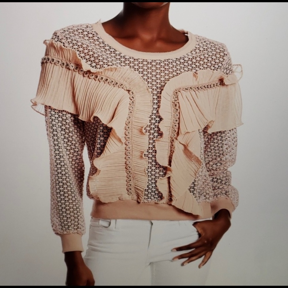 ALLISON New York Crochet Knit Sweater